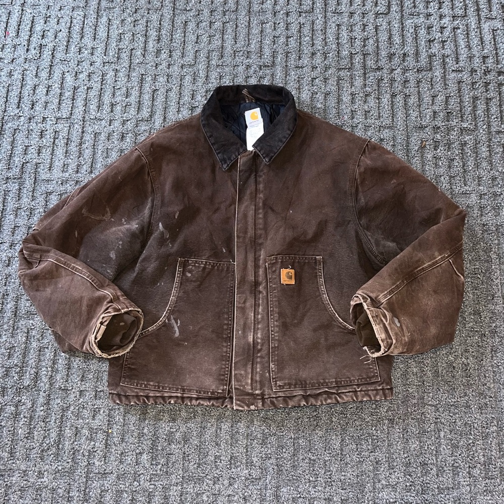 Vintage Detroit Style Carhartt Jacket with Black Collar